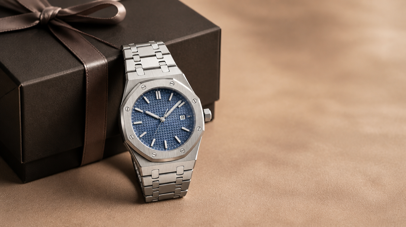Kron Mariner watch beside a gift box — watch gifts for him