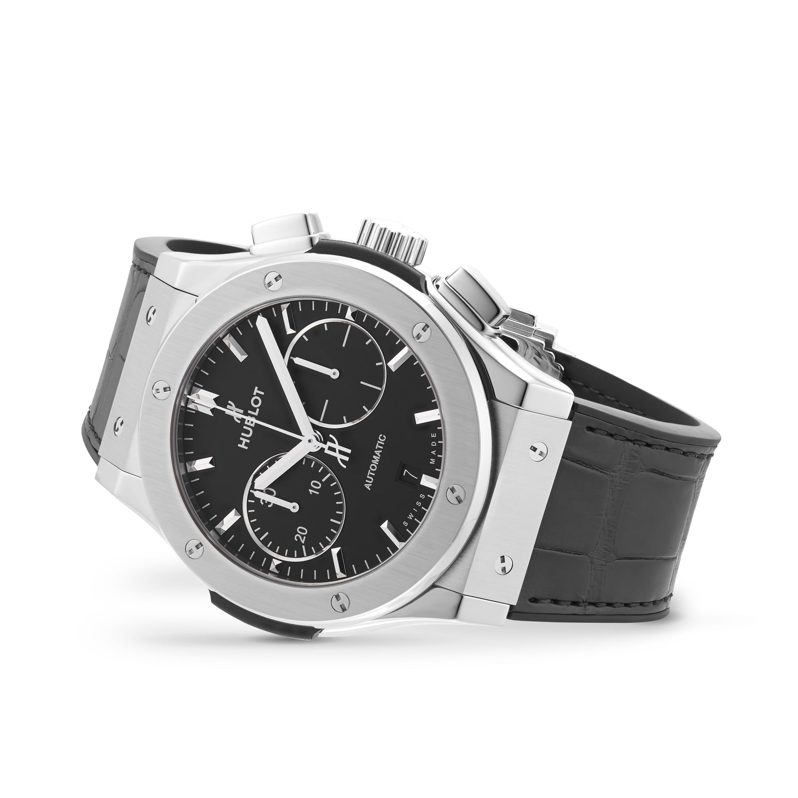 Classic Fusion Chronograph Titanium — Black Dial, Titanium, Alligator Leather