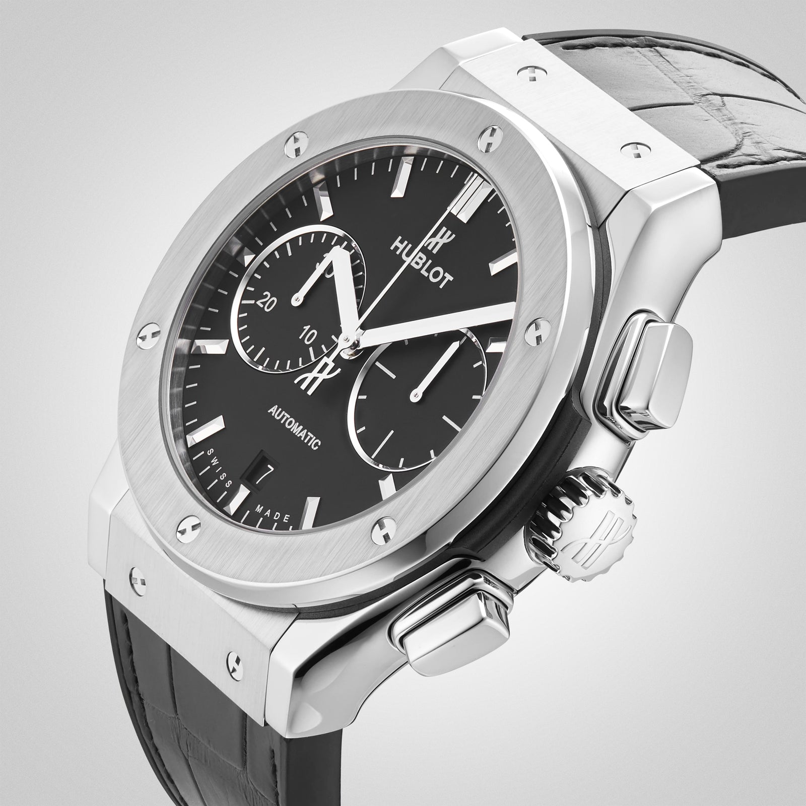 Classic Fusion Chronograph Titanium — Black Dial, Titanium, Alligator Leather