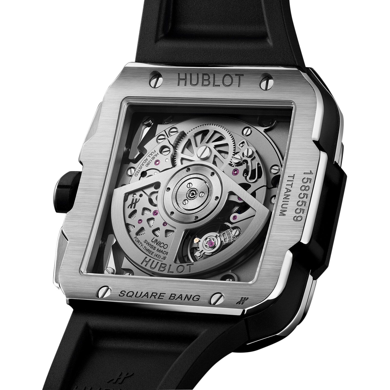 Square Bang Unico Titanium Diamonds — Grey Dial