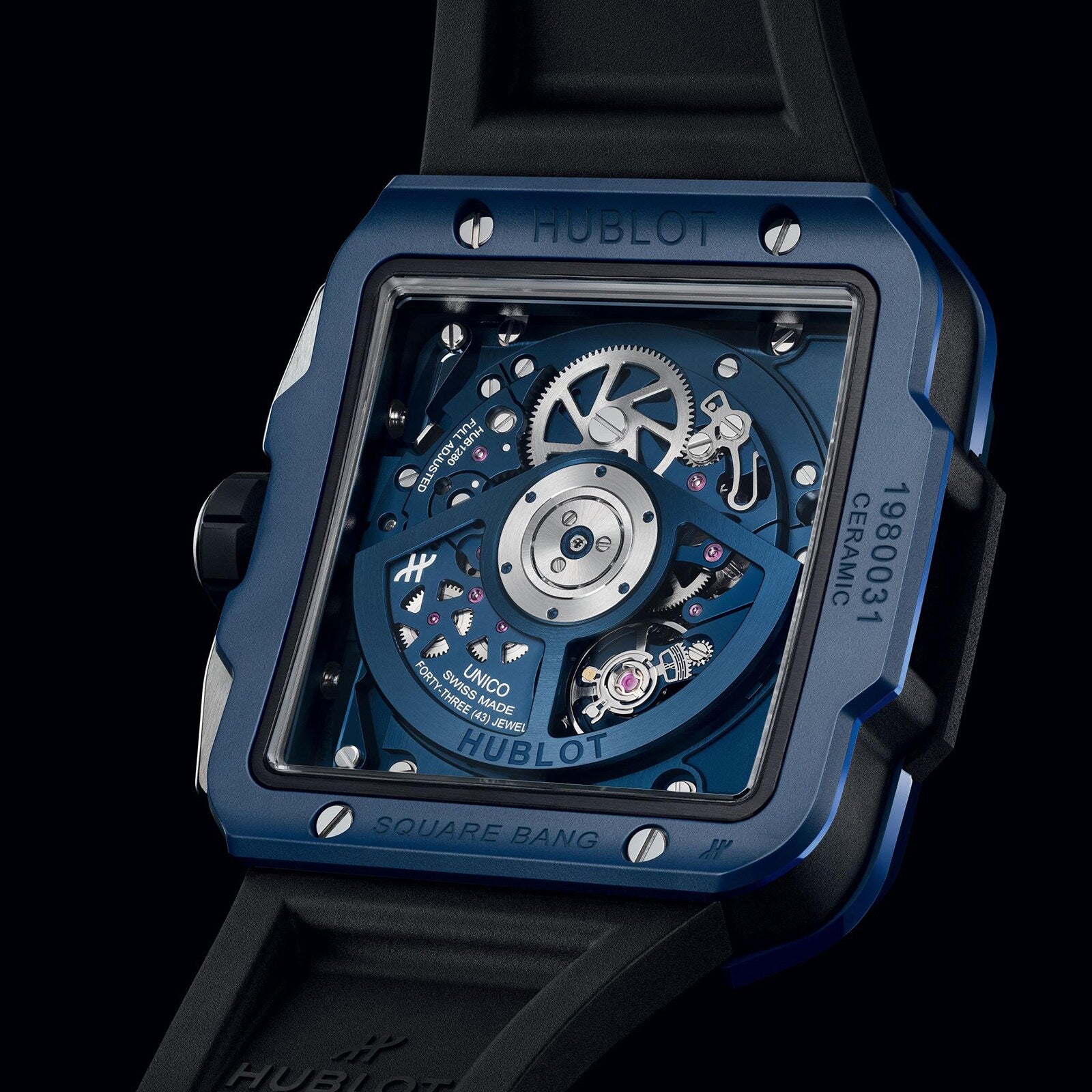 Square Bang Unico Blue Ceramic — Blue Dial