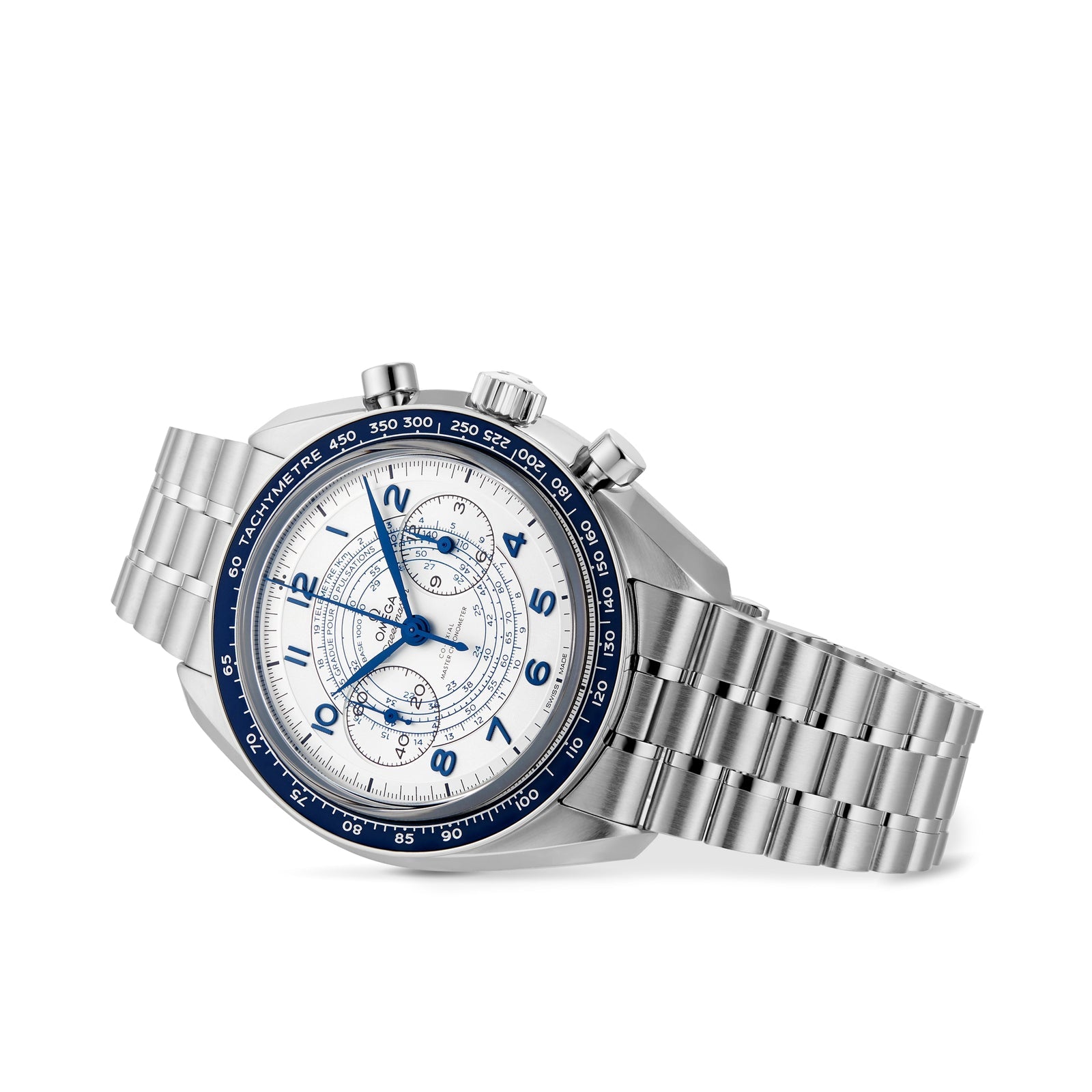 Speedmaster Chronoscope — Silver Dial, Blue Bezel