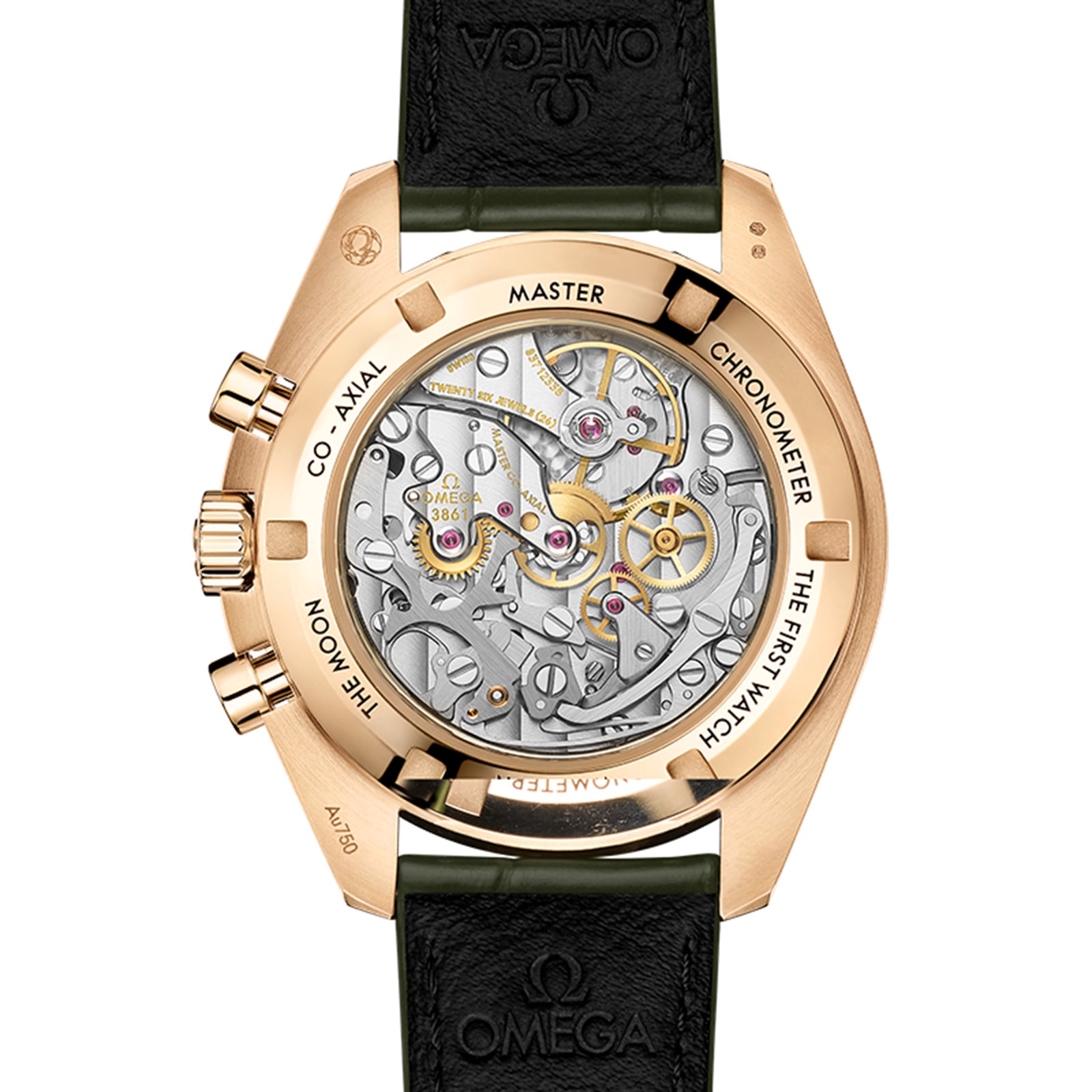 Speedmaster Moonwatch Professional — Green Dial, 18K Yellow Gold, Leather