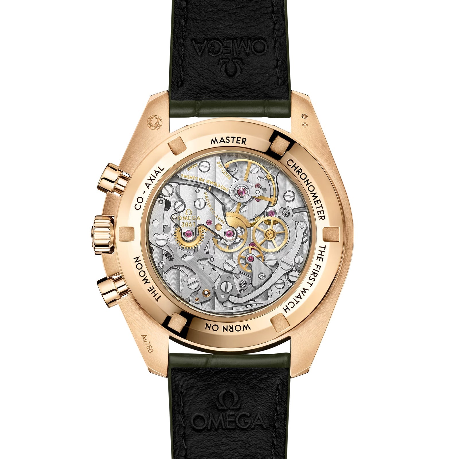 Speedmaster Moonwatch Professional — Green Dial, 18K Yellow Gold, Leather