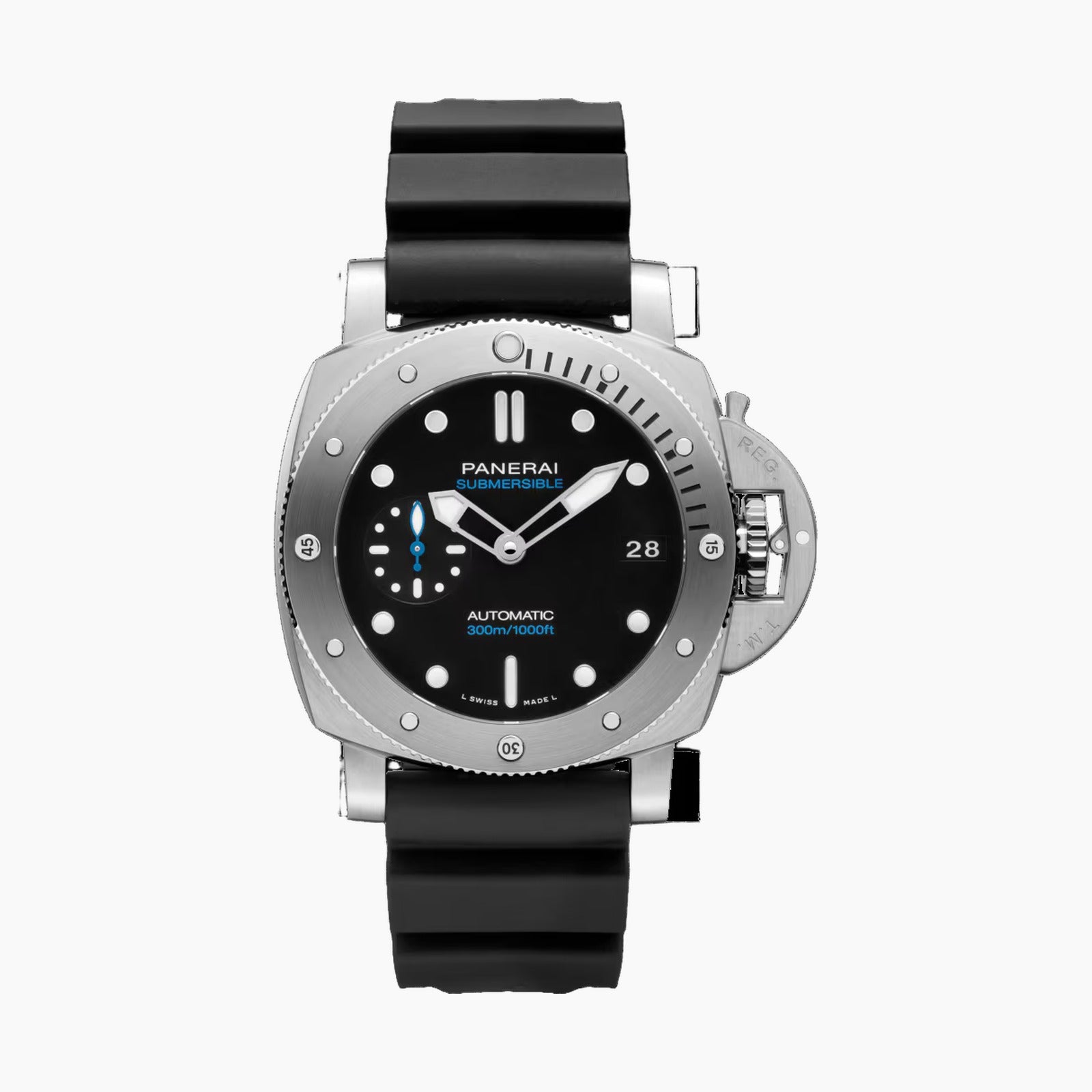 Submersible — Black Dial, Rubber, Silver Bezel