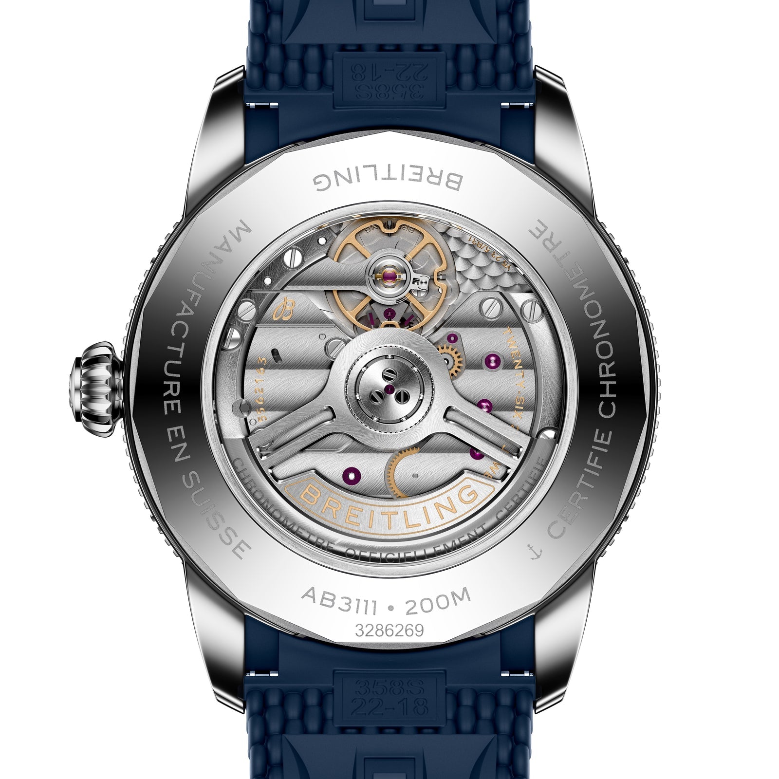 Superocean Heritage B31 Automatic 42 — Blue Dial, Rubber
