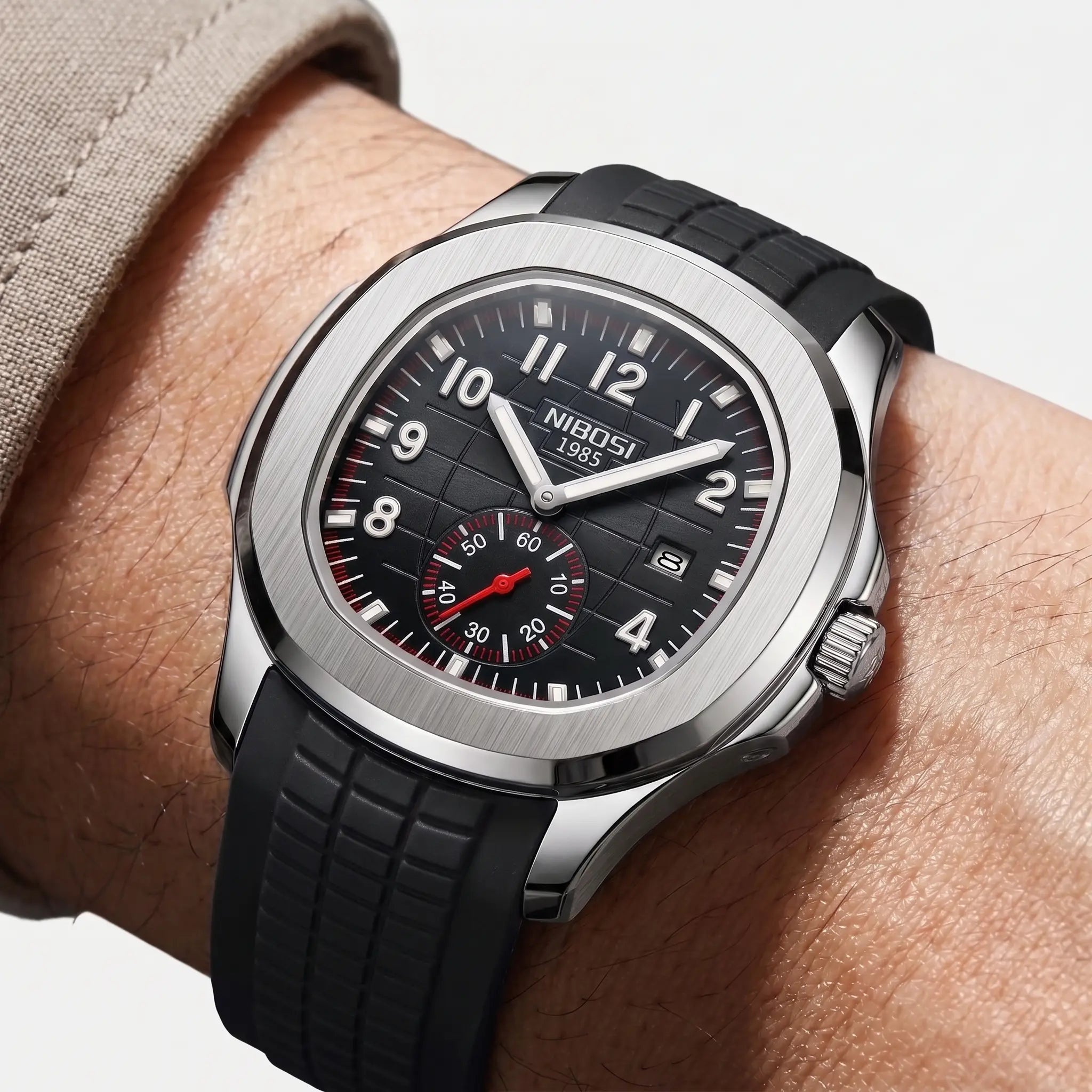 Kron Riviera Sport — Midnight — wrist macro