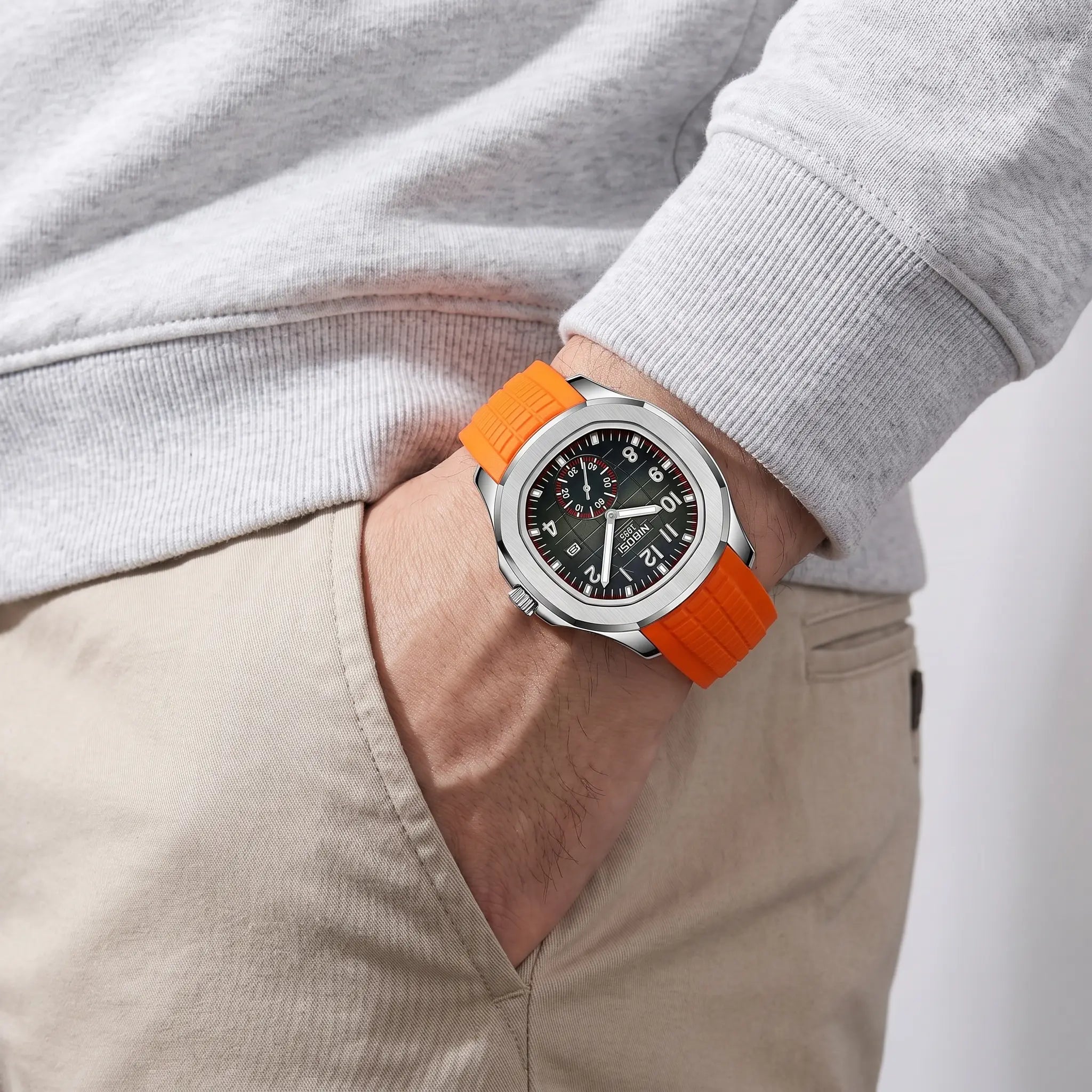 Kron Riviera Sport — Sunset — hand in pocket