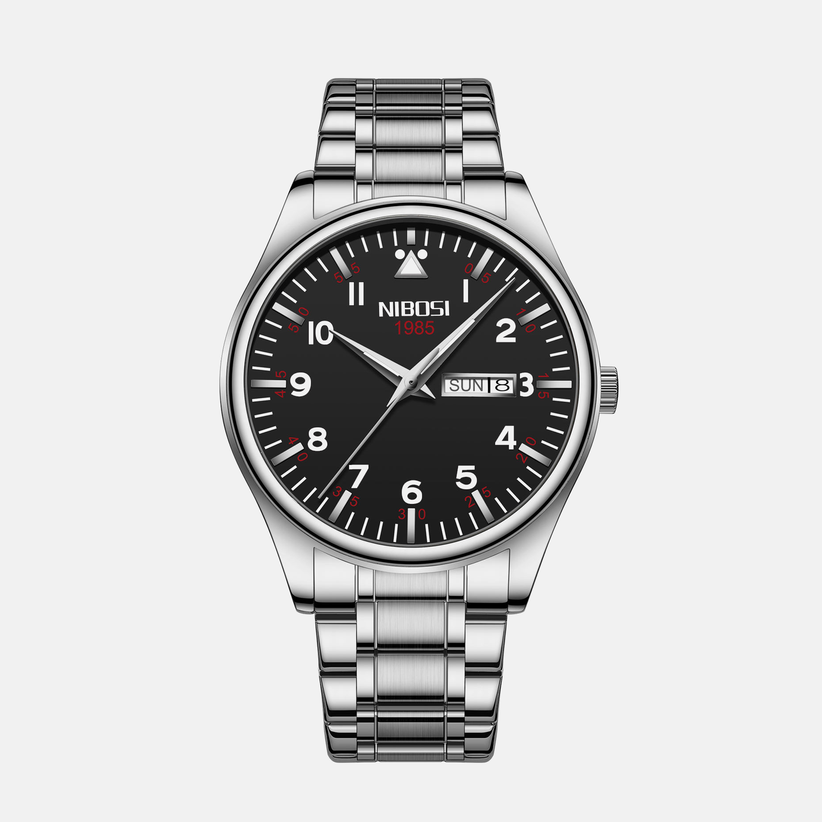 Kron Hurricane — men's pilot watch with stainless steel bracelet