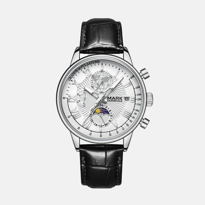 Kron Wimbledon moon-phase watch white