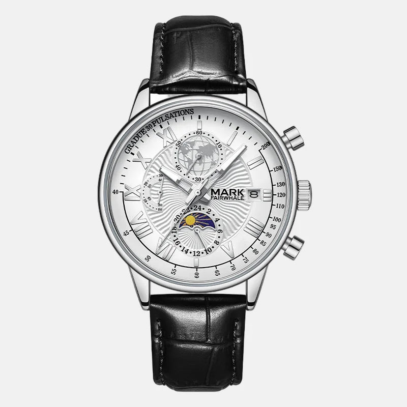 Kron Wimbledon moon-phase watch white
