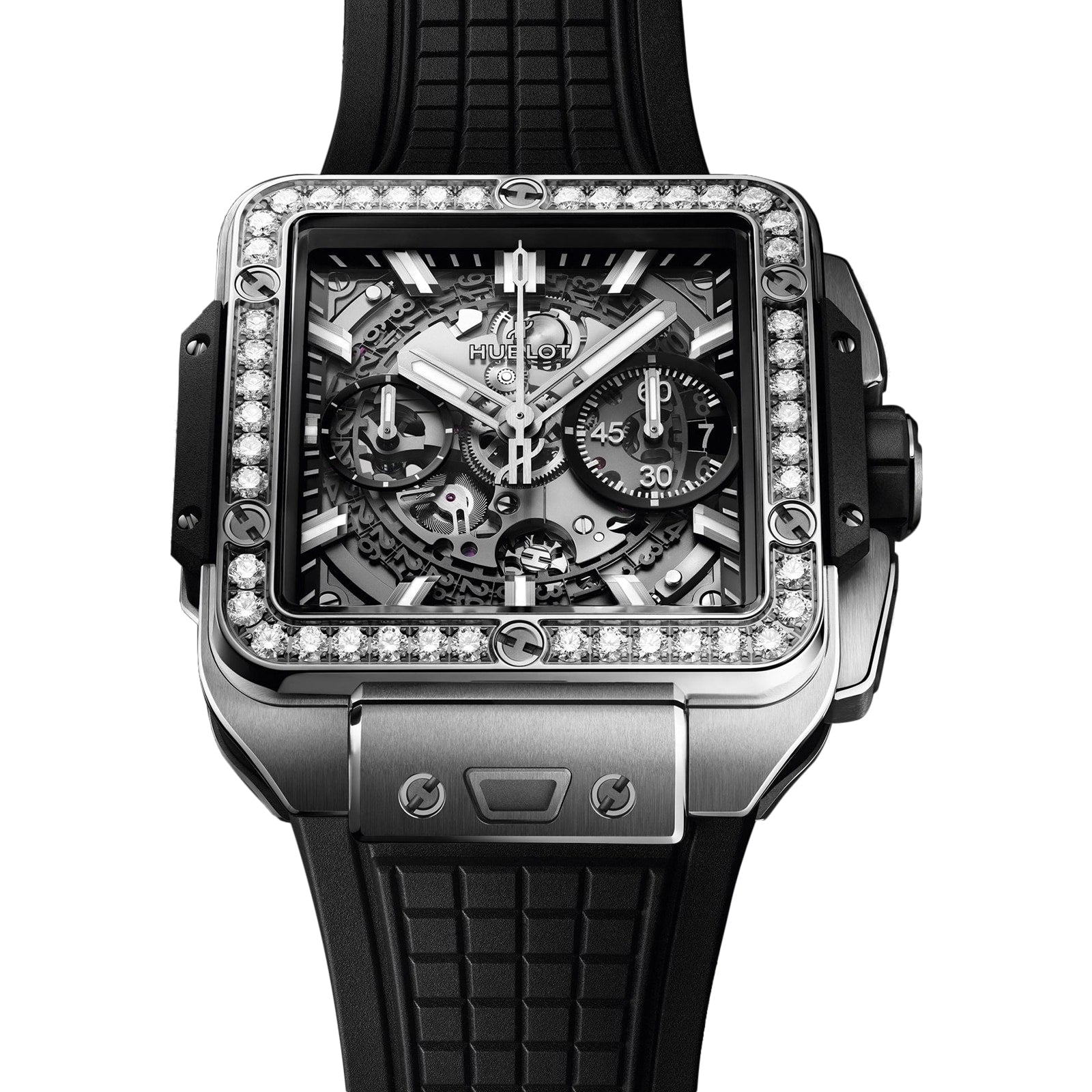 Square Bang Unico Titanium Diamonds — Grey Dial