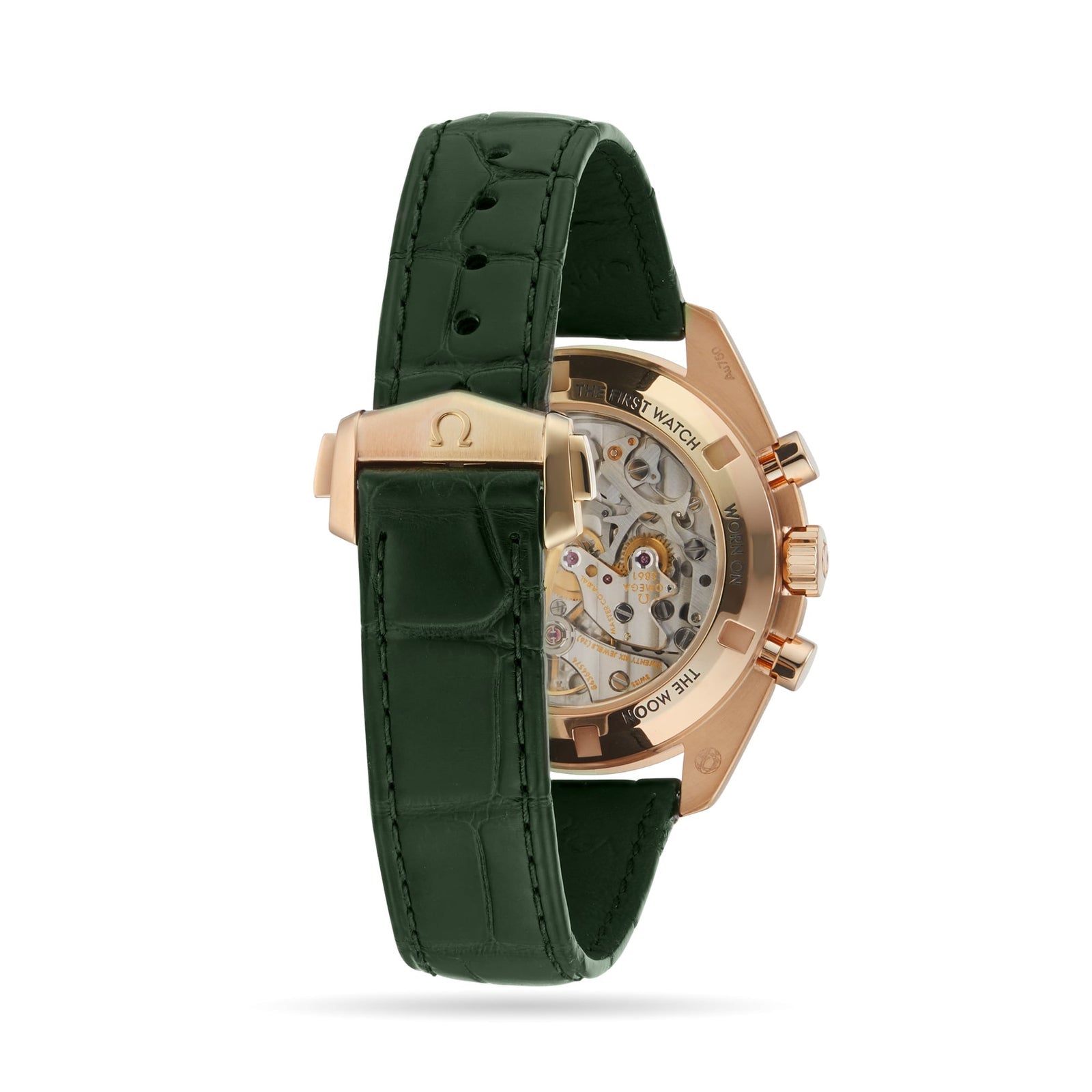 Speedmaster Moonwatch Professional — Green Dial, 18K Yellow Gold, Leather