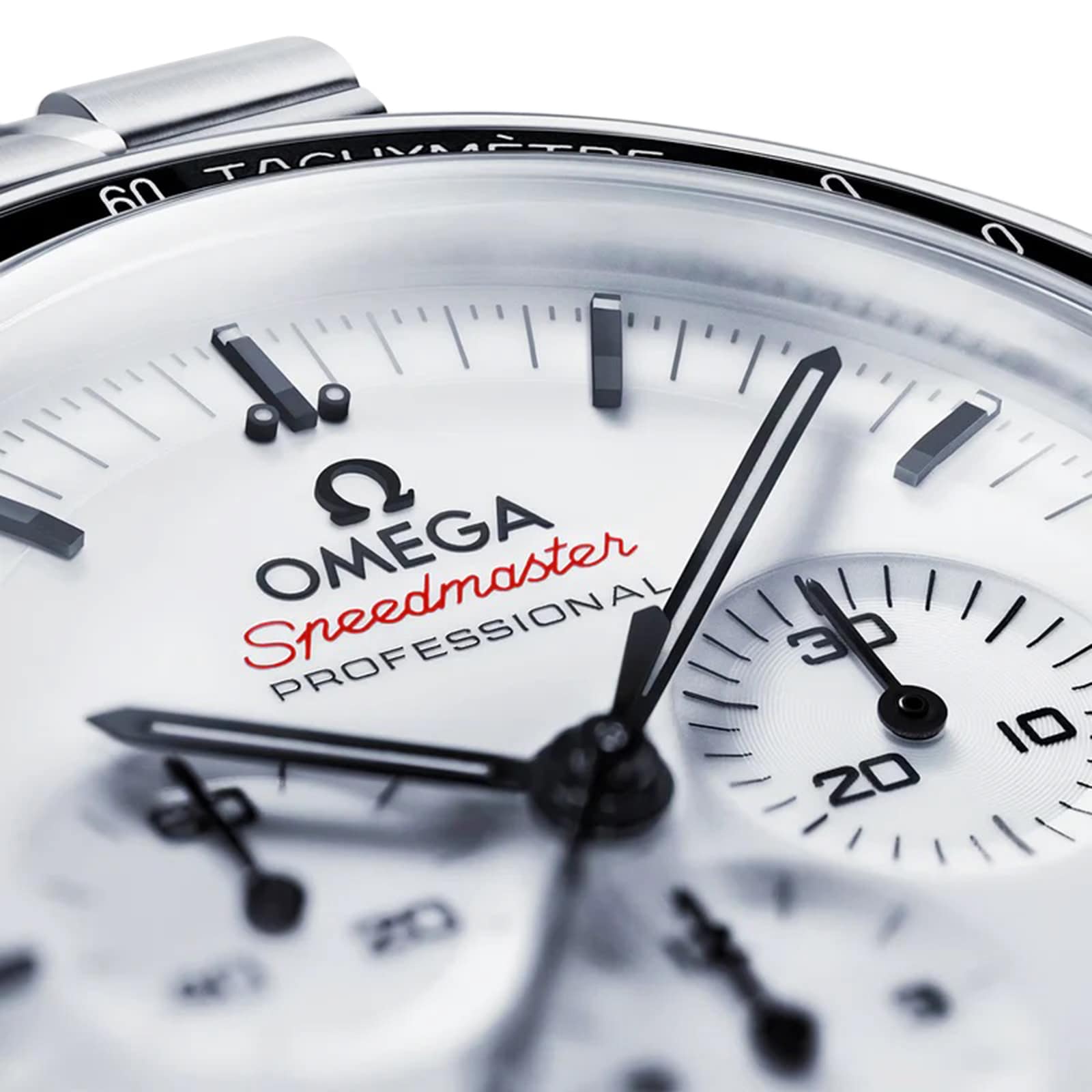 OMEGA Speedmaster Moonwatch white — detail