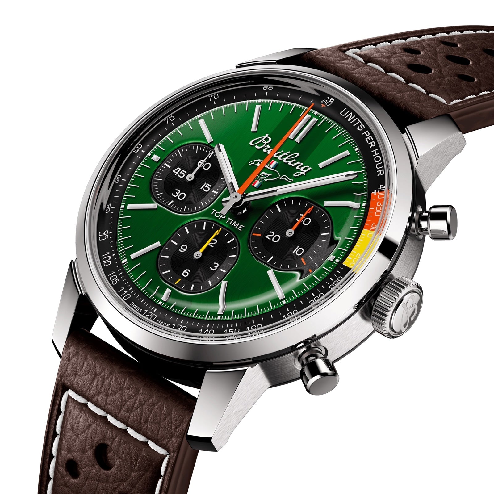 Top Time B01 Ford Mustang — Green Dial, Leather