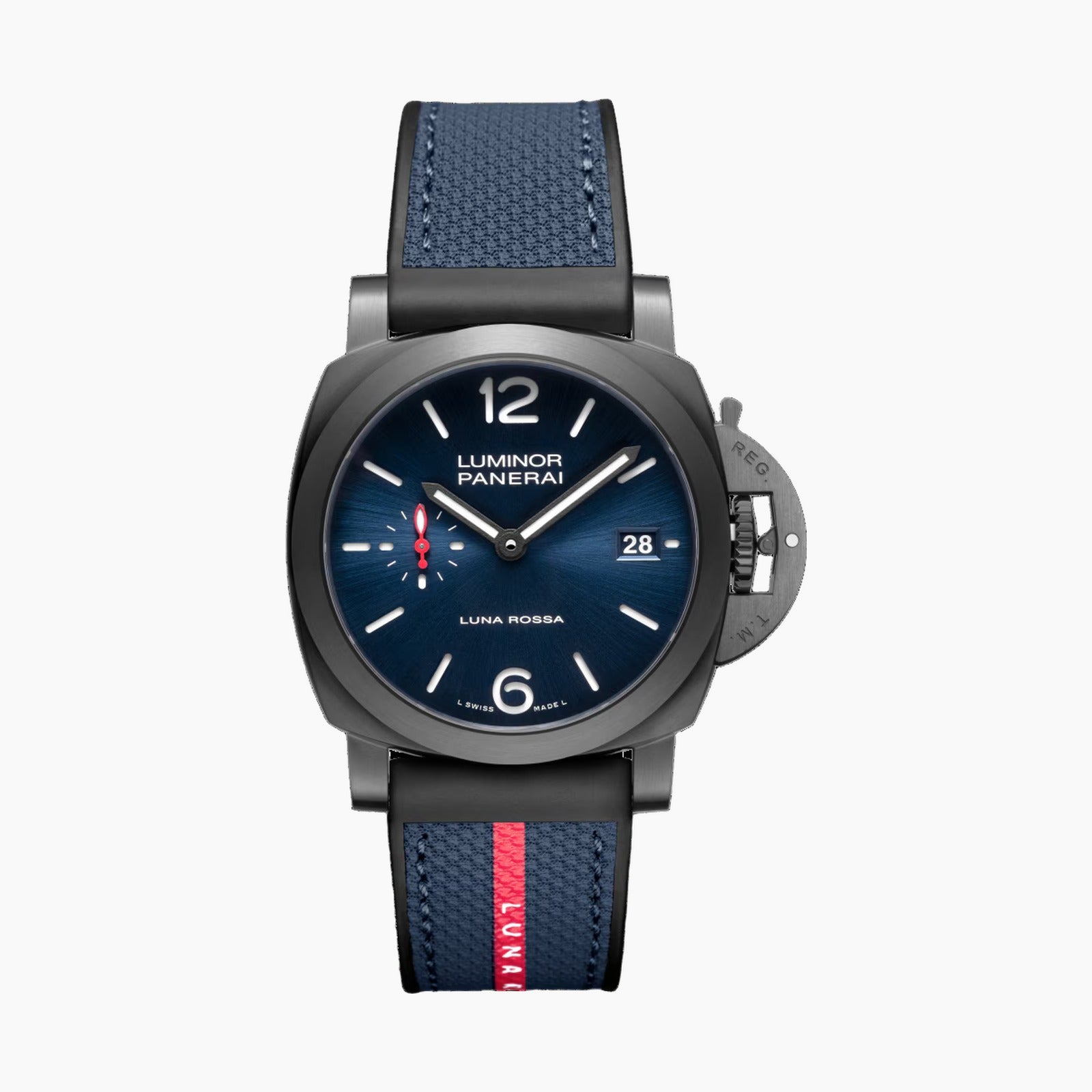 Luminor Quaranta Steel DLC Luna Rossa — Blue Dial