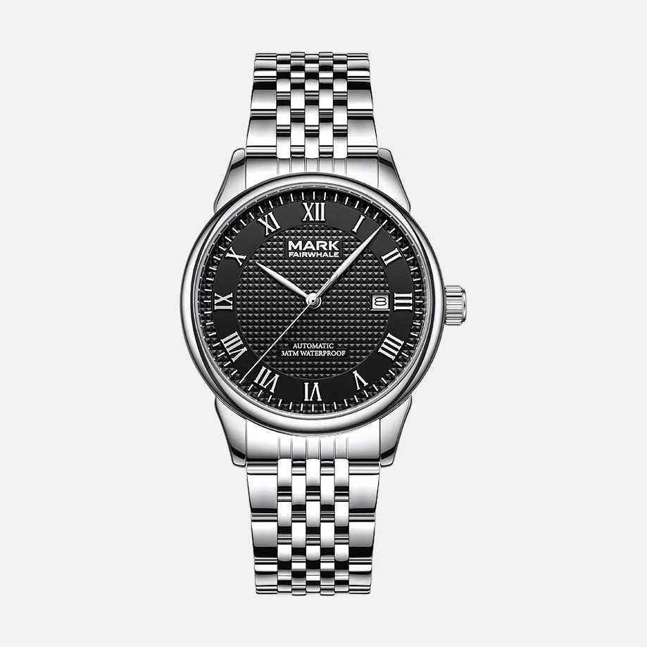 Kron Clapham automatic watch black dial
