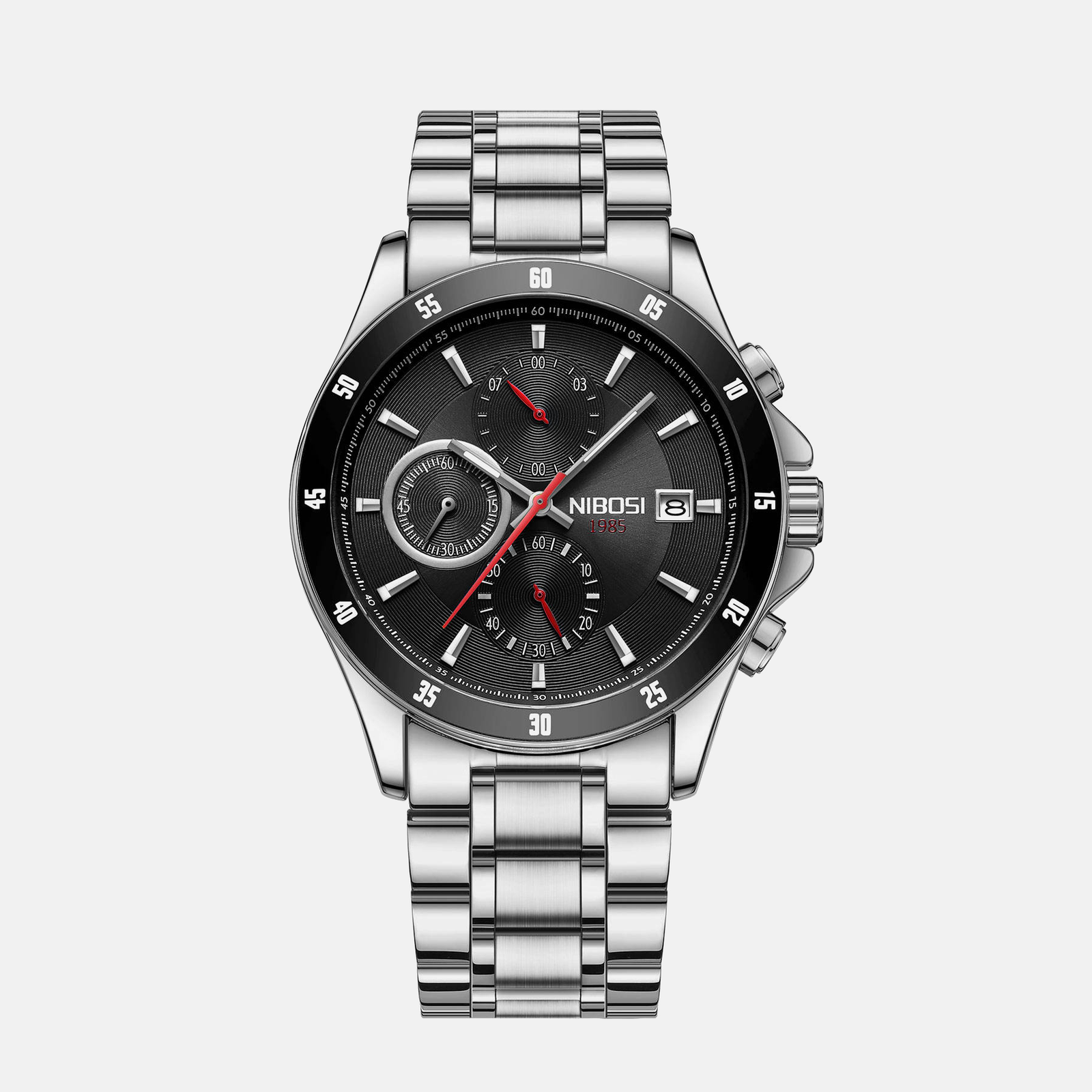 Kron Lancaster — men's aviation chronograph watch with stainless steel bracelet