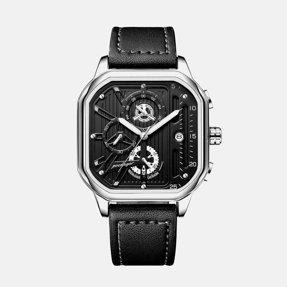 Kron Windsor Heritage affordable men's skeleton watch with open skeleton dial and leather strap