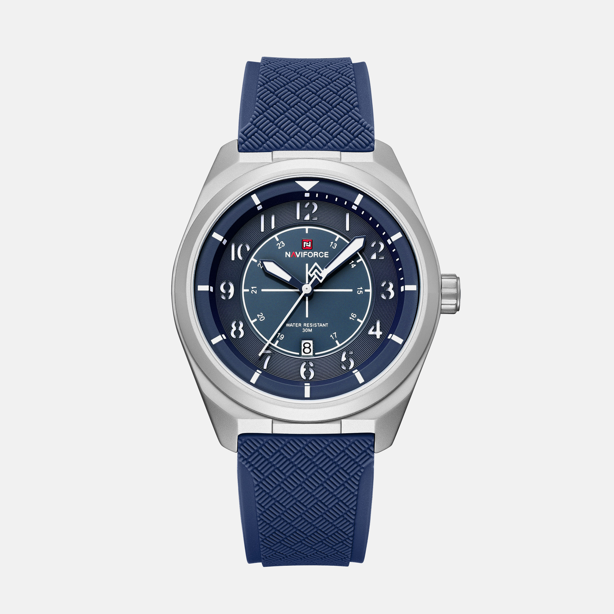 Kron Chelsea affordable men's field watch with Obsidian field dial and silicone strap