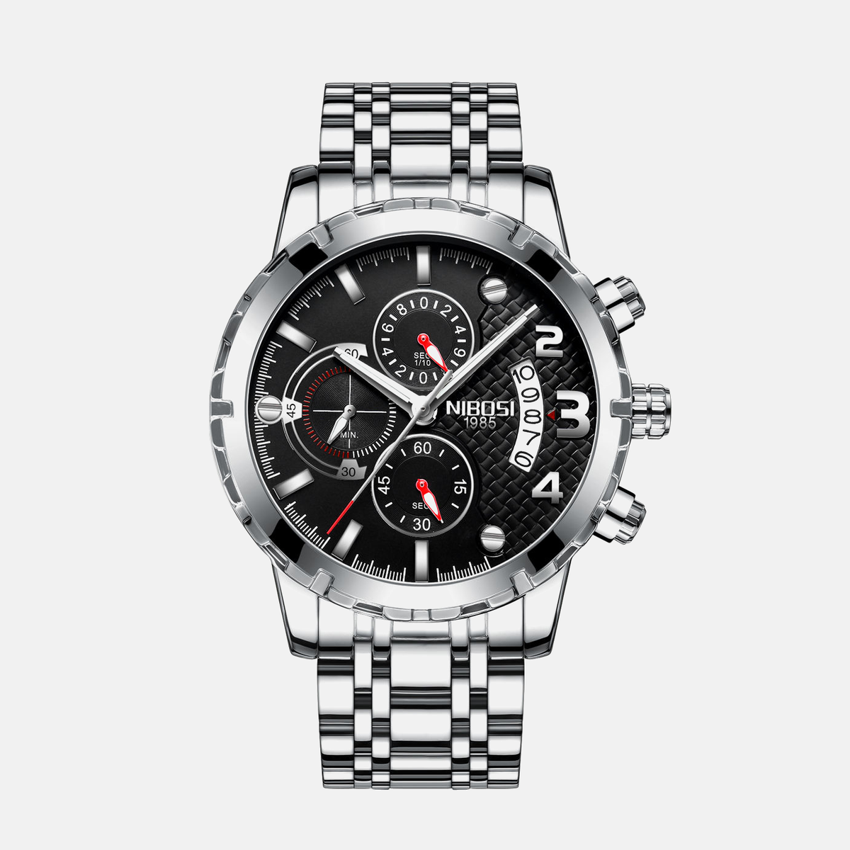 Kron Talon — men's chronograph watch with stainless steel bracelet