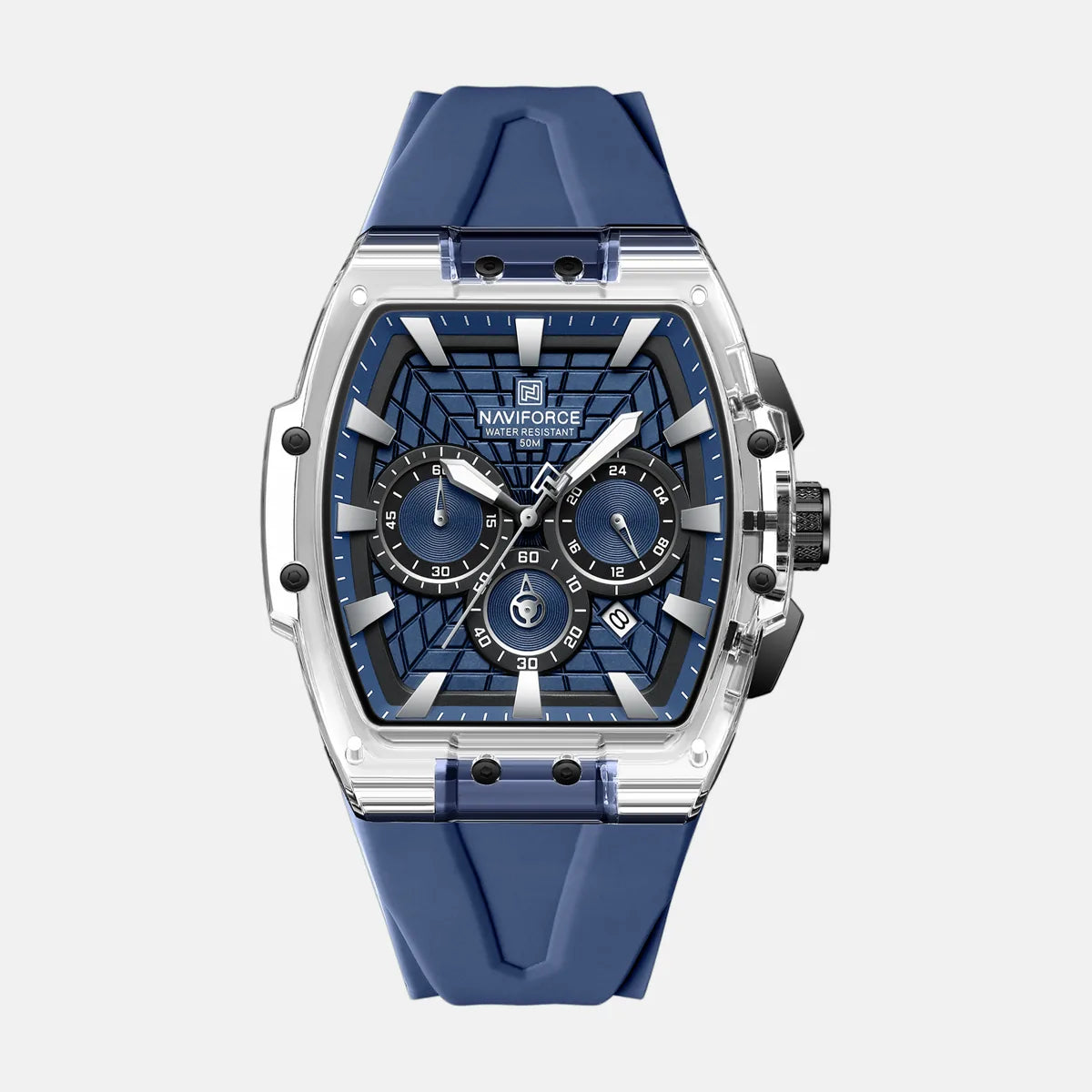 Kron Stockwell quartz chronograph watch blue dial