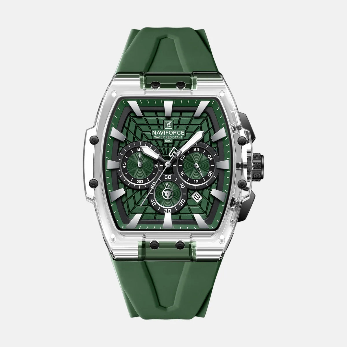 Kron Stockwell quartz chronograph watch green dial